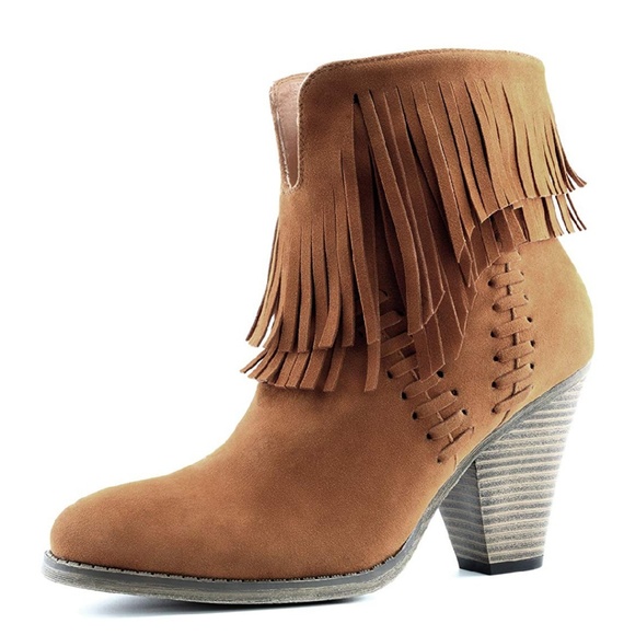 🖤 HP 🖤 MYRON Western Fringe Heeled Booties - Picture 5 of 6